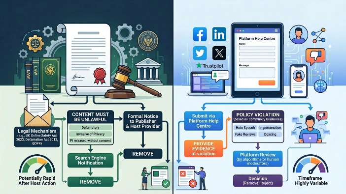 How Does Legal Takedown Compare to Platform Removal Requests