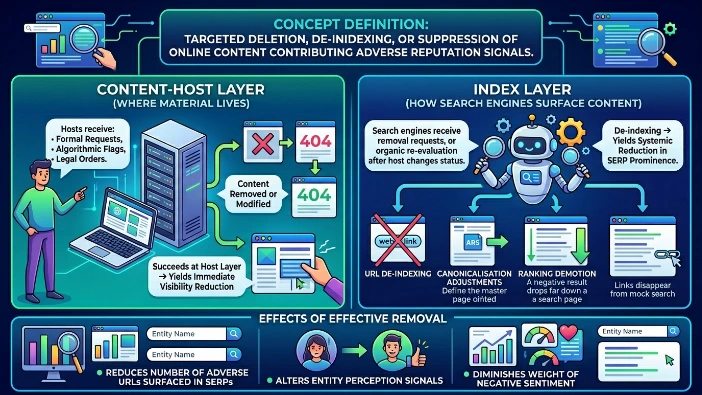 What does “negative content removal” mean within reputation systems