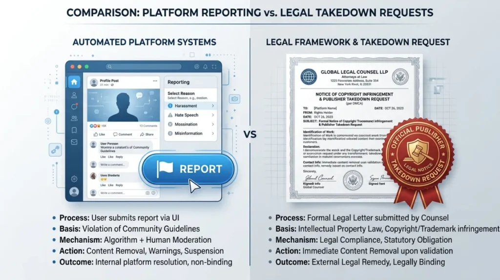How Do Platform Reporting Systems Compare With Publisher Removal Requests?