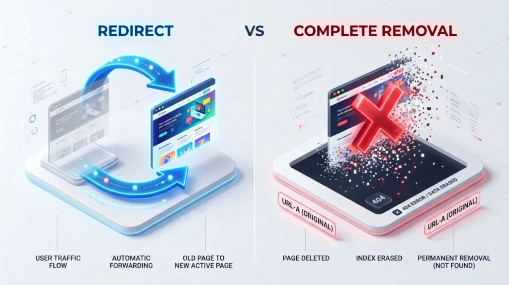 How Do Redirects Compare with Complete Removal?