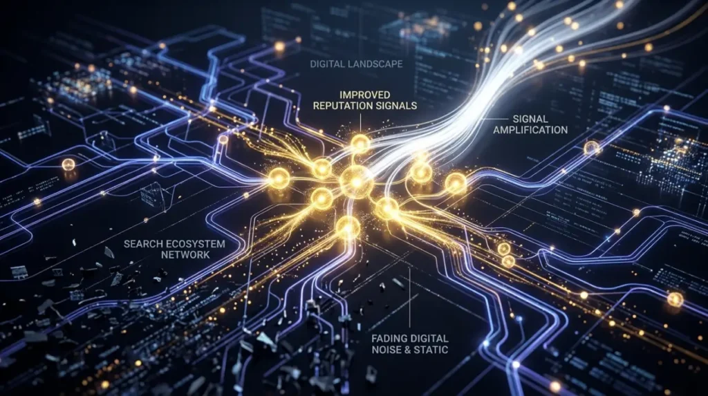 How Does the Service Improve Reputation Signals Within Search Ecosystems?