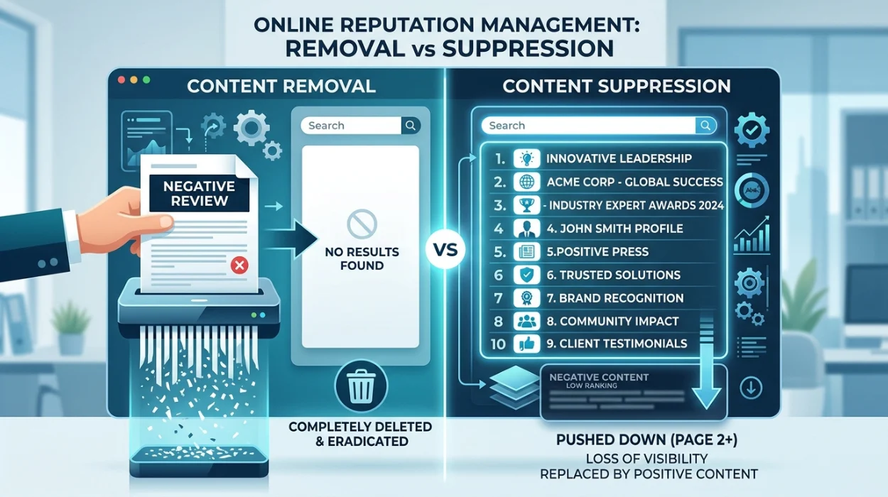Understanding Content Suppression vs Removal and How Each Affects Online Reputation