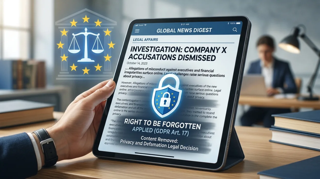 What GDPR and Defamation Law Allow When Trying to Remove a News Article