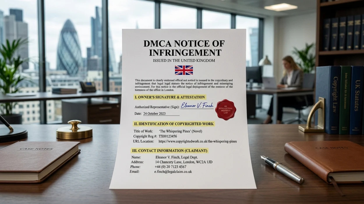 What Information a DMCA Notice Must Include to Be Valid in the UK Context