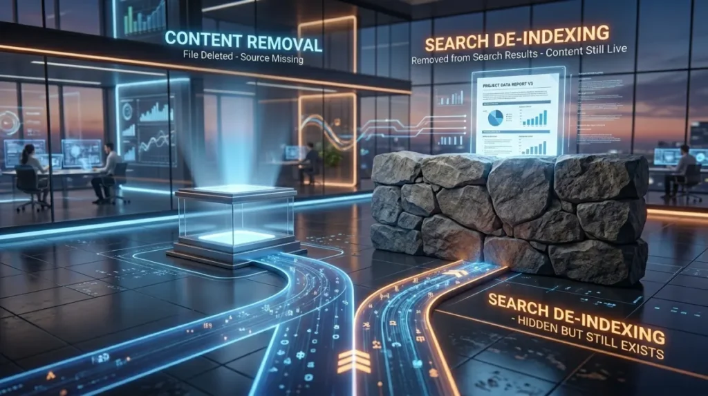 What Is the Difference Between Content Removal and Search De-Indexing?