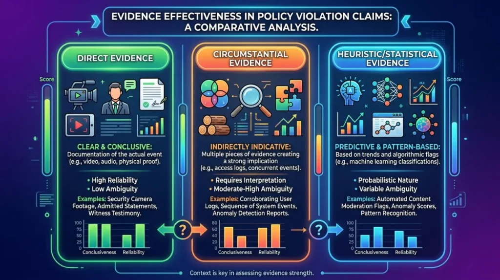 Which Evidence Supports Policy Violation Claims More Effectively?