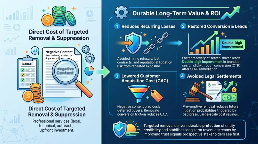 Which cost vs long-term value calculation demonstrates ROI