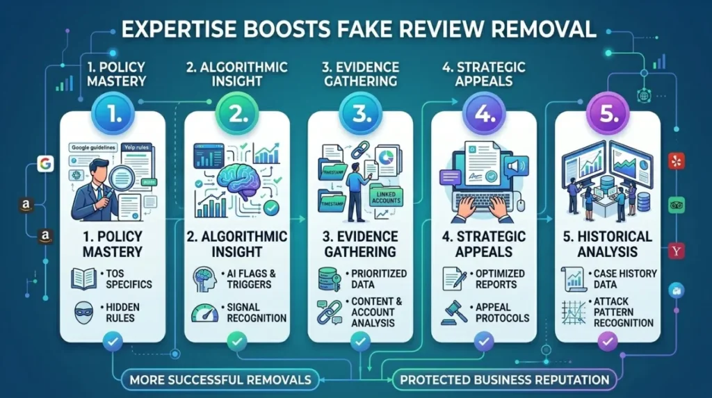 Why Does Platform Expertise Increase the Success of Fake Review Removal?