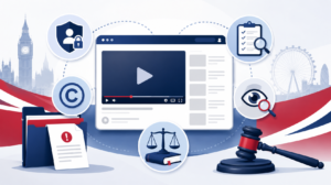 YouTube video removal request review in the UK showing privacy, copyright, policy, harassment, impersonation and legal grounds.