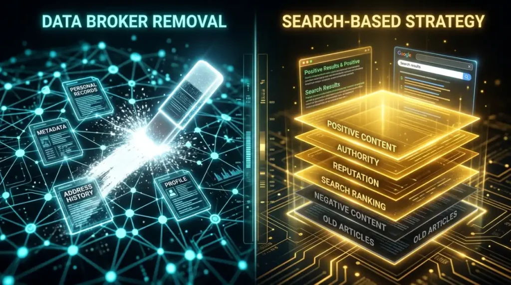 How Does Data Broker Removal Compare With Search-Based Reputation Strategies?