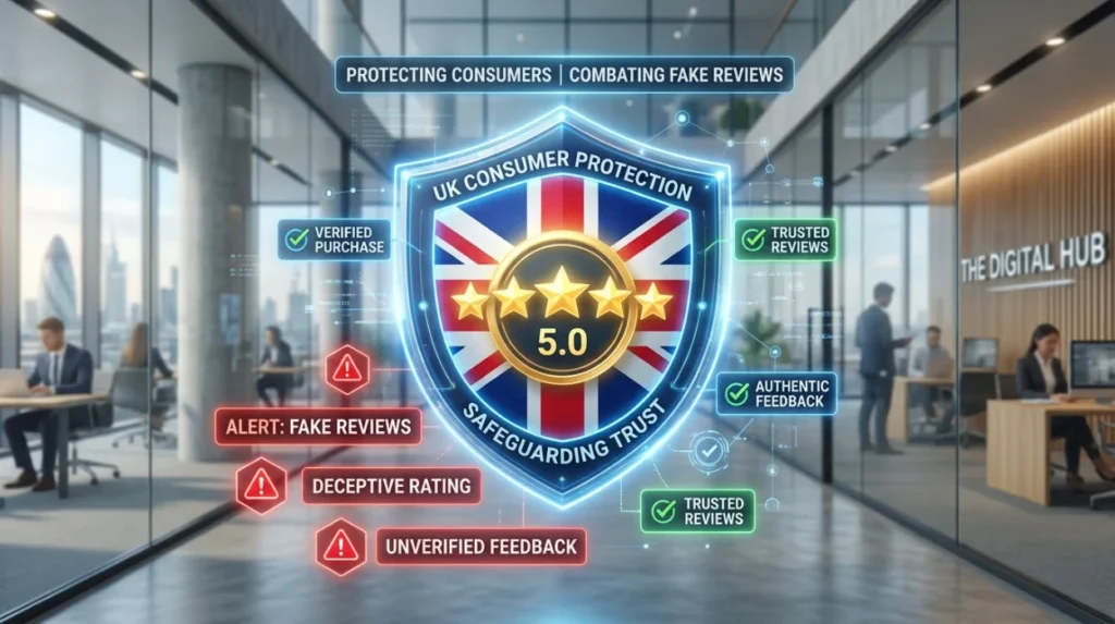 How do UK consumer protection rules regulate fake reviews?
