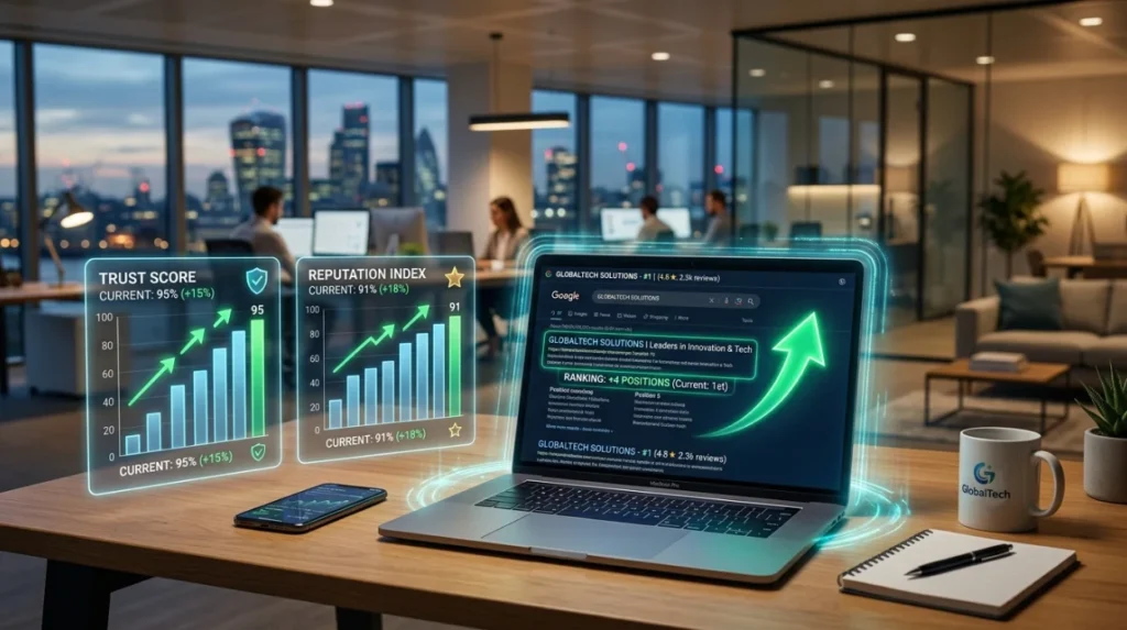How do reporting outcomes influence search visibility and reputation signals?