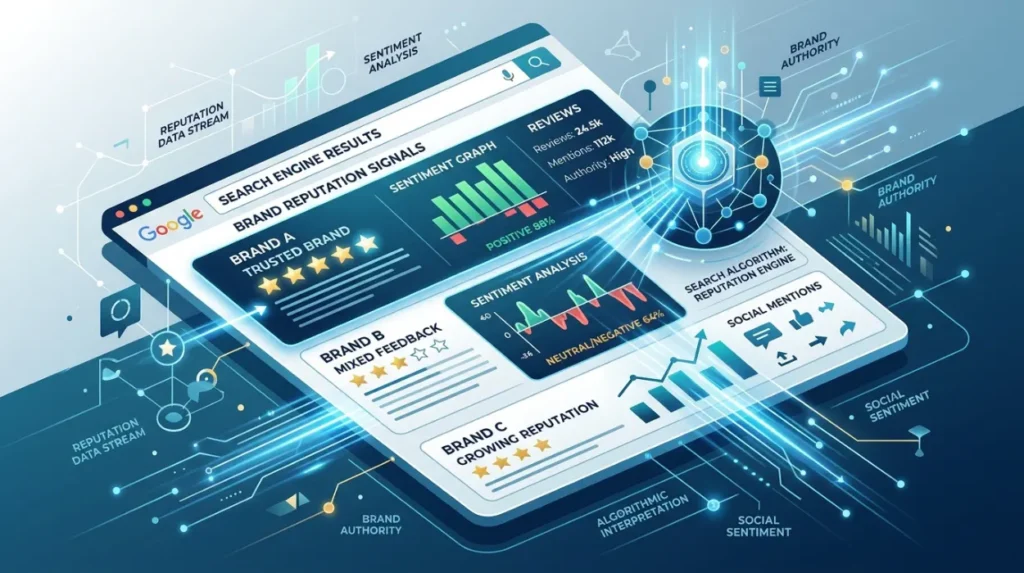 How do search engines interpret reputation signals after review moderation?