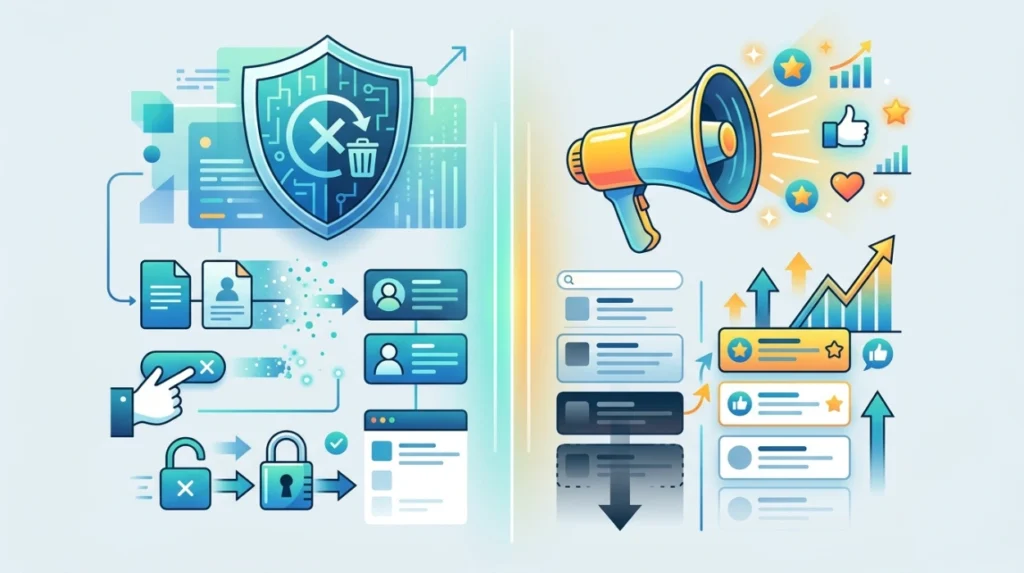 How does GDPR erasure compare with other reputation management methods?