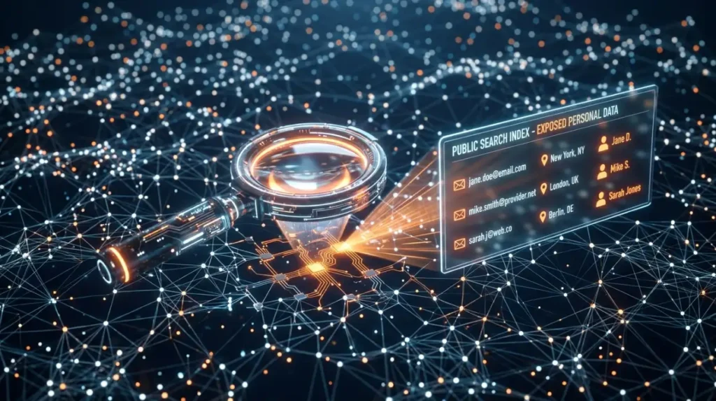How does content indexing influence personal data exposure?