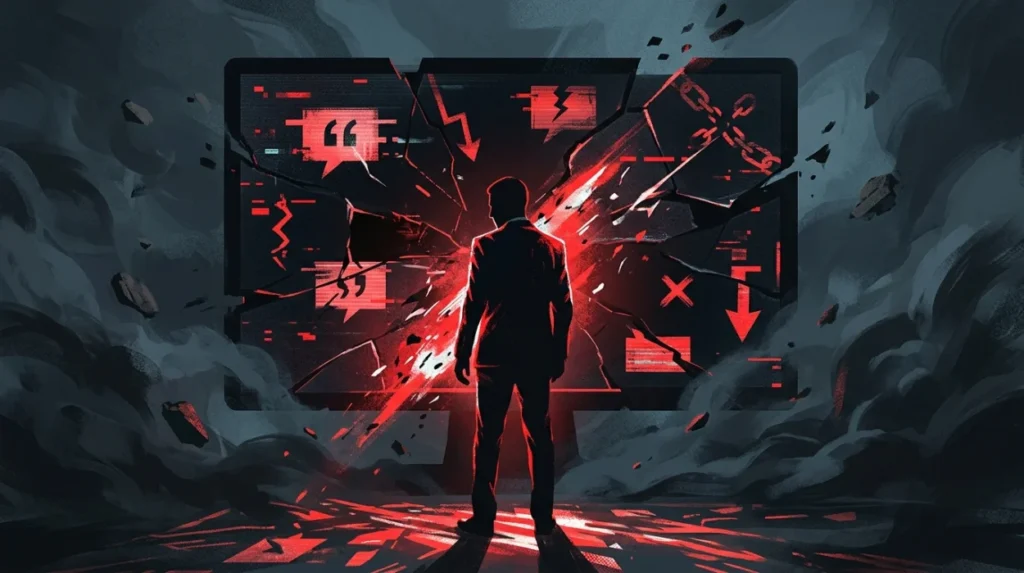 How does harmful social media content influence online reputation?