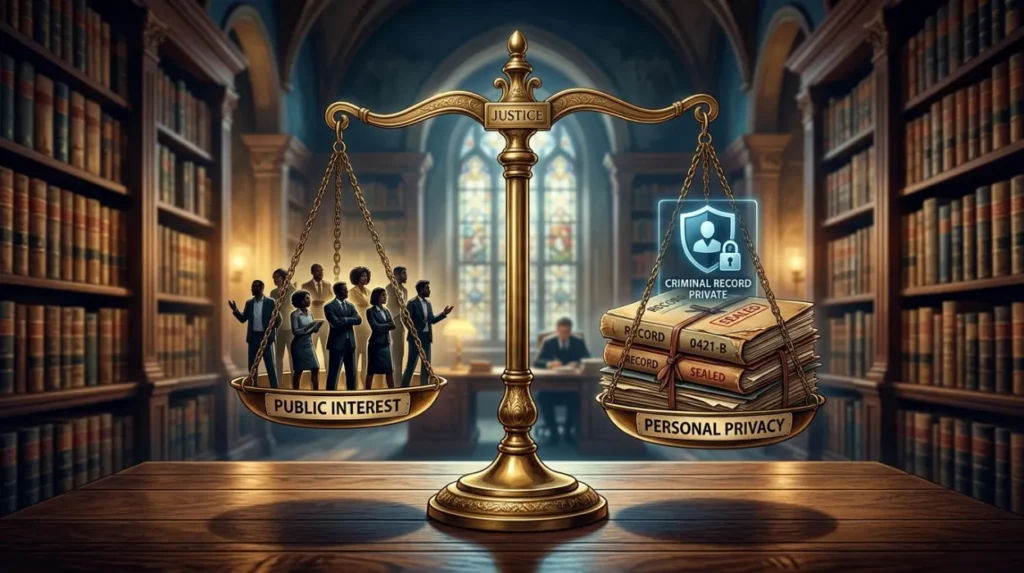 How does public interest affect the evaluation of different criminal record types?