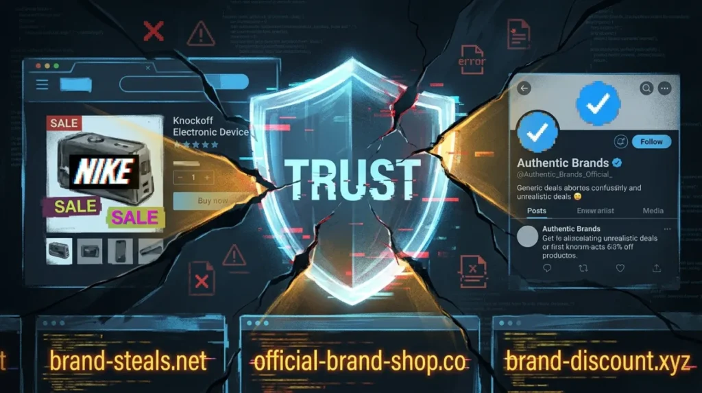 What types of trademark infringement affect digital trust?
