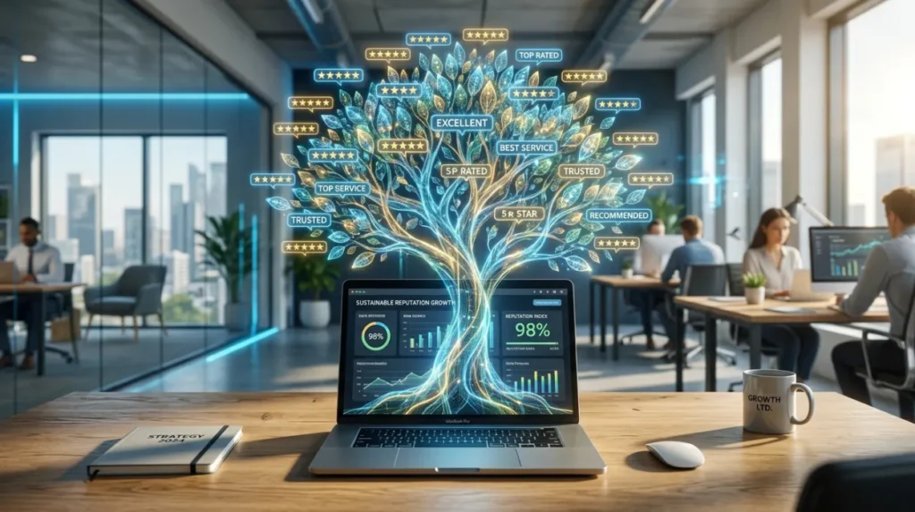 Which reputation management strategy produces the most sustainable results?