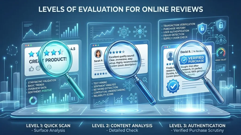 Which review types receive different levels of evaluation?