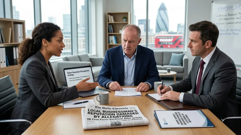 Which service characteristics reduce risk during newspaper article removal?