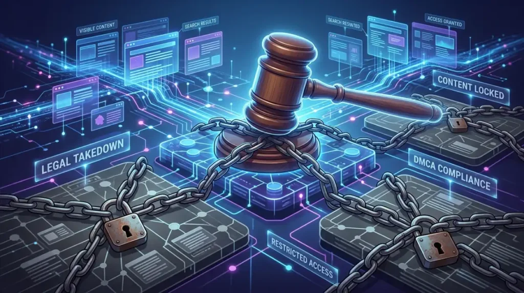 Why Do Legal Content Takedowns Influence Search Visibility?