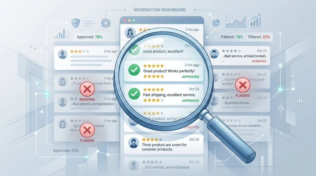 Why do some reviews remain visible while others are removed?