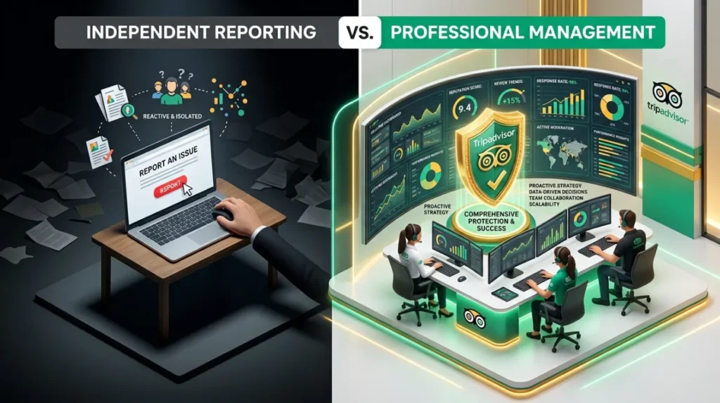 Why is professional reputation management more effective than independent reporting?