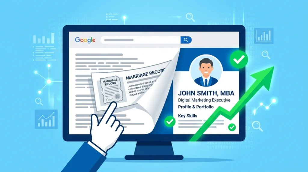 Can removing marriage records from websites improve search results?