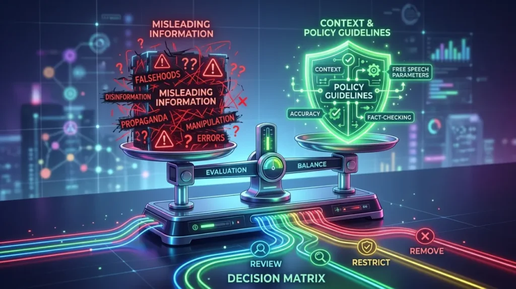 Does harmful or misleading content automatically qualify for removal?