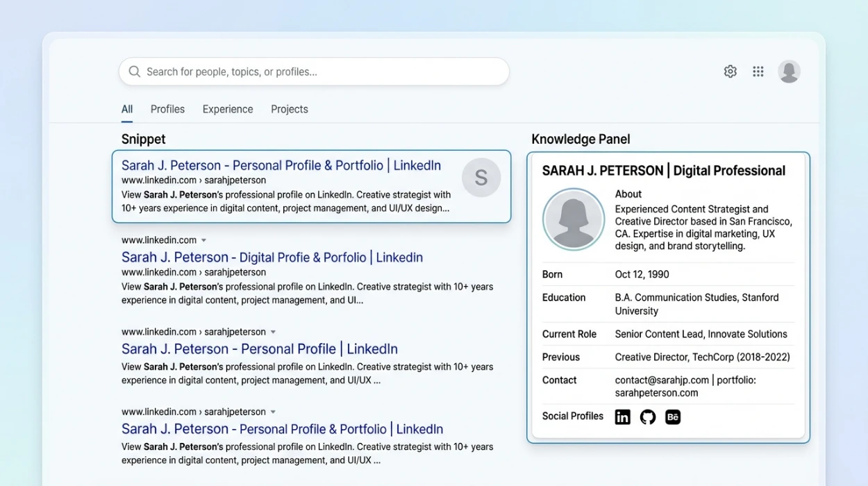 How Personal Information Appears in Google Knowledge Panels and Snippets