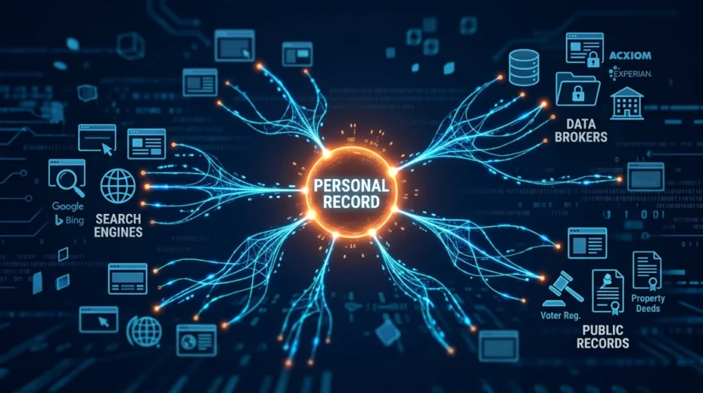 How do third-party record websites increase personal information exposure?