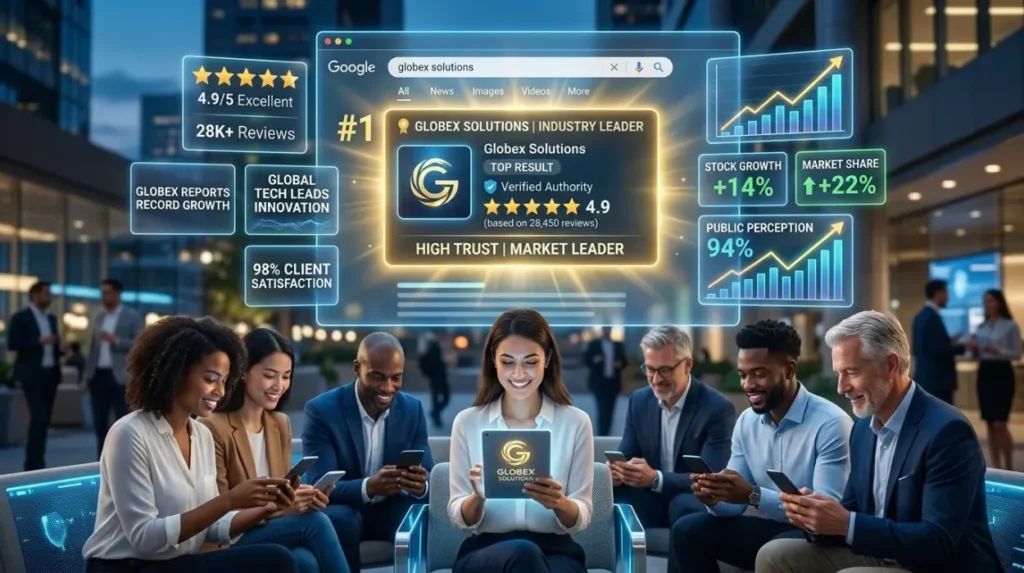 How does enterprise review management influence search visibility and public perception?