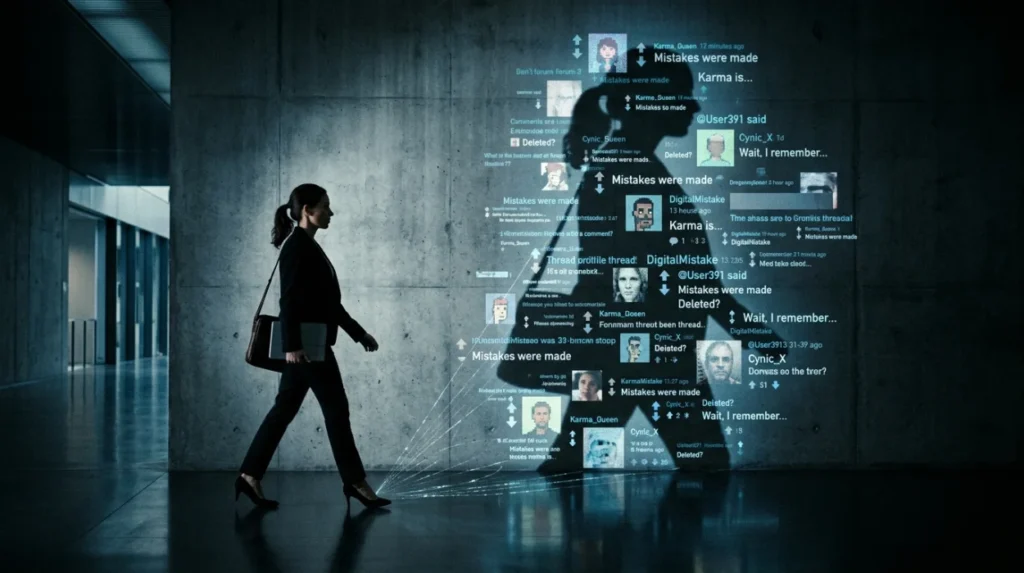 How does personal information in forum threads affect online reputation?