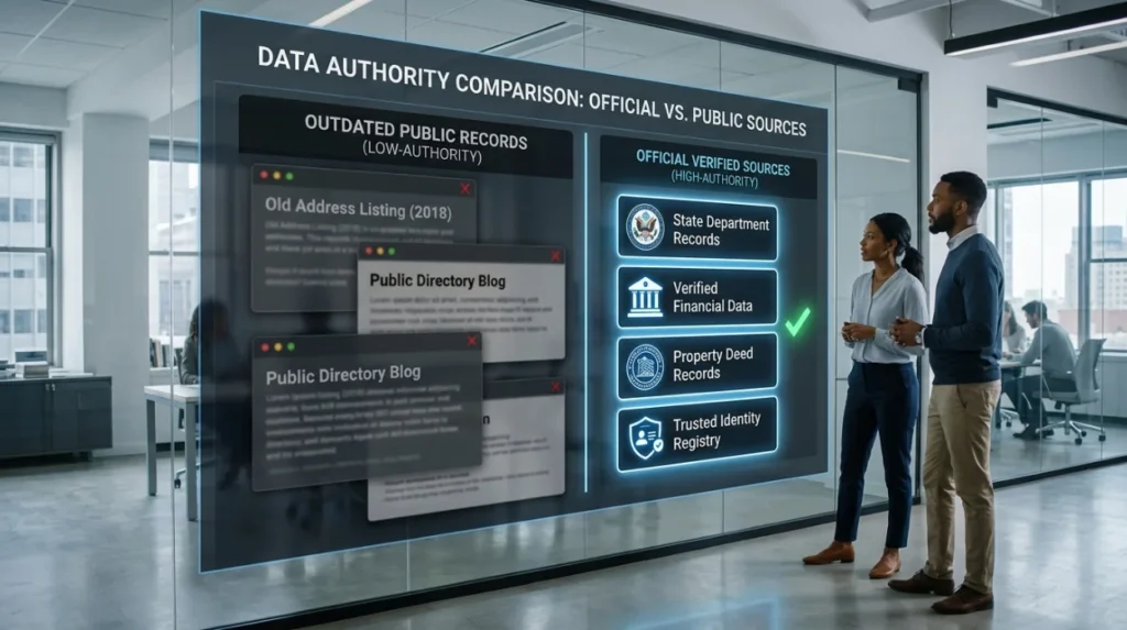 How does source authority affect historic address visibility?