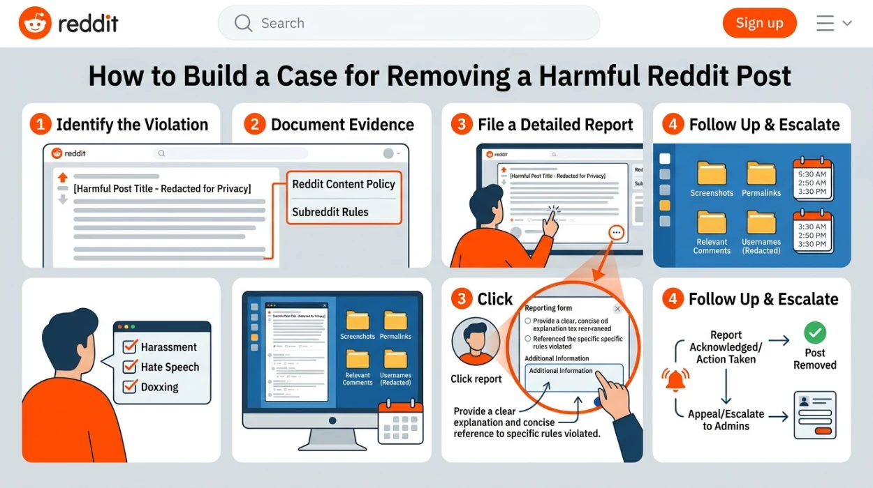 How to Build a Case for Removing a Harmful Reddit Post