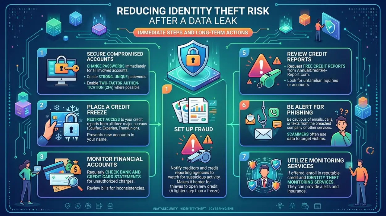 What Steps Reduce Identity Theft Risk After a Personal Data Leak?