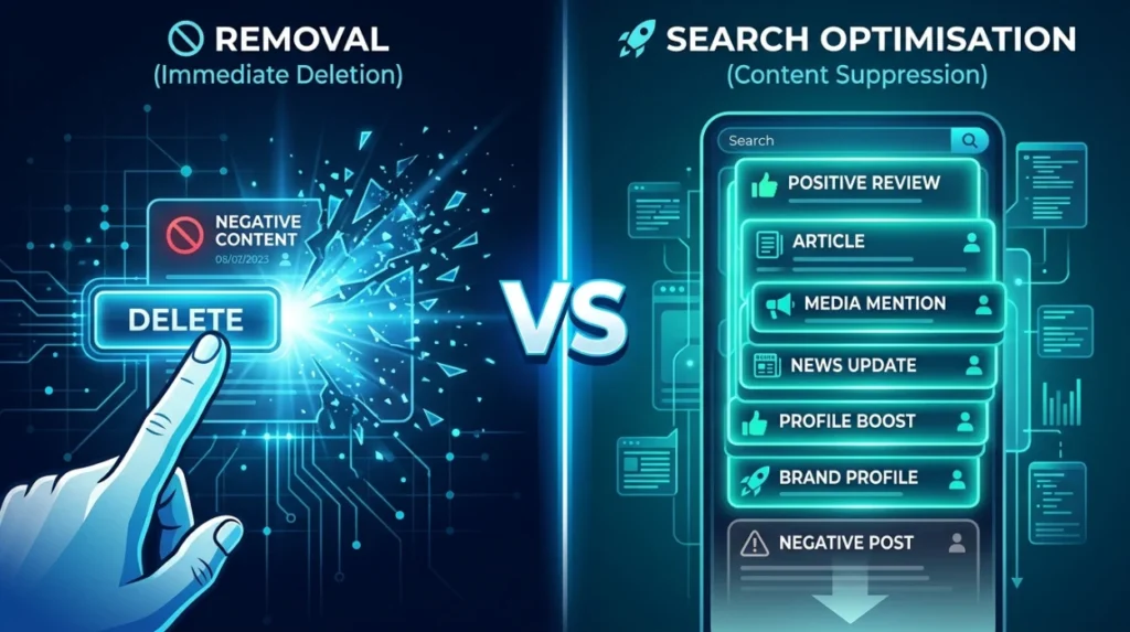 Which Approach Provides Greater Short-Term Impact: Removal or Search Optimisation?
