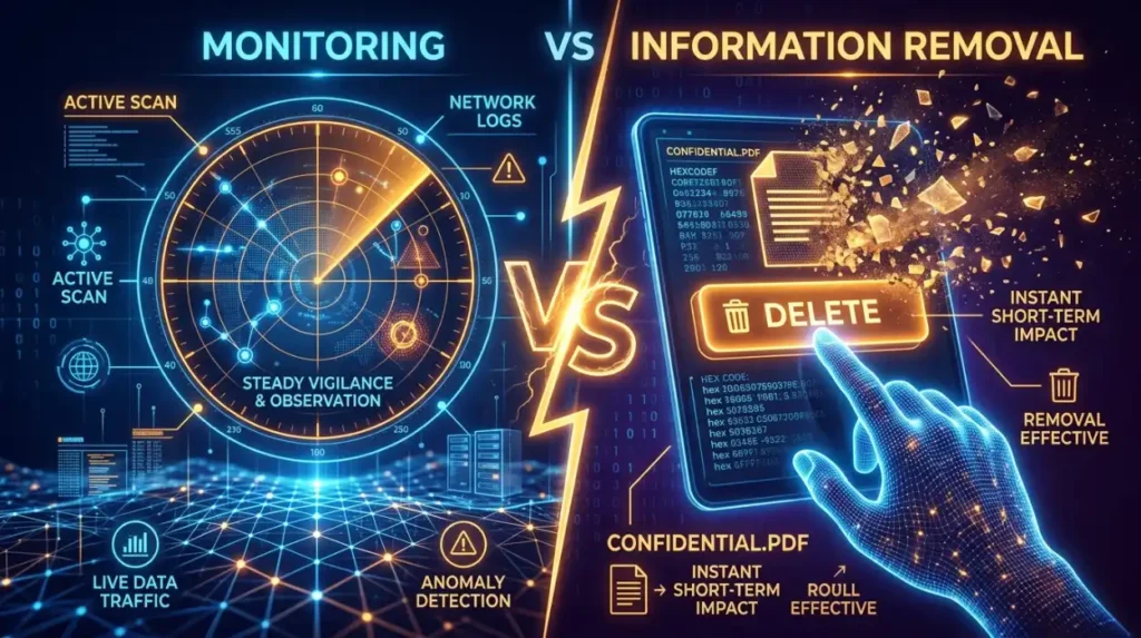 Which Provides Greater Short-Term Impact: Monitoring or Information Removal?