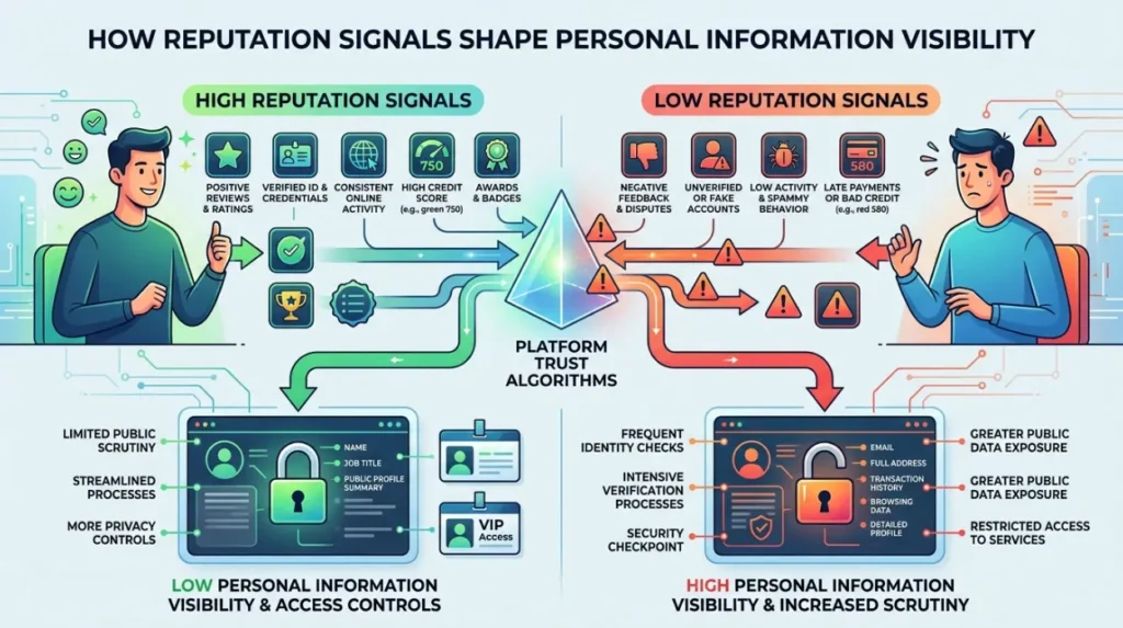 How Do Reputation Signals Influence Personal Information Visibility?