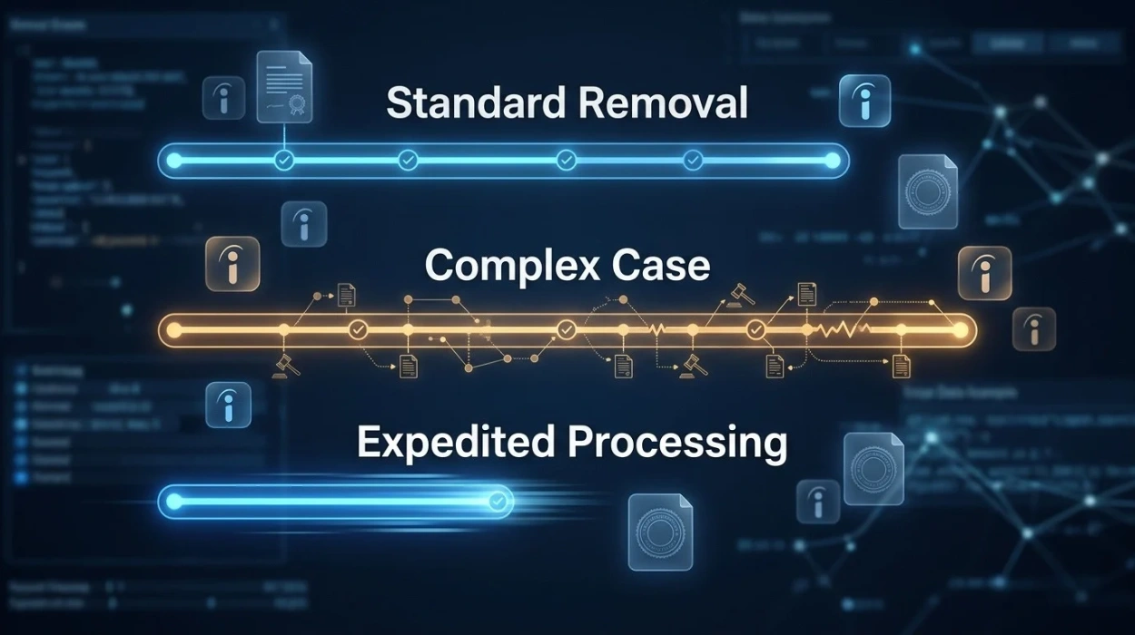 How Indeed Removal Timelines Compare Across Different Case Types