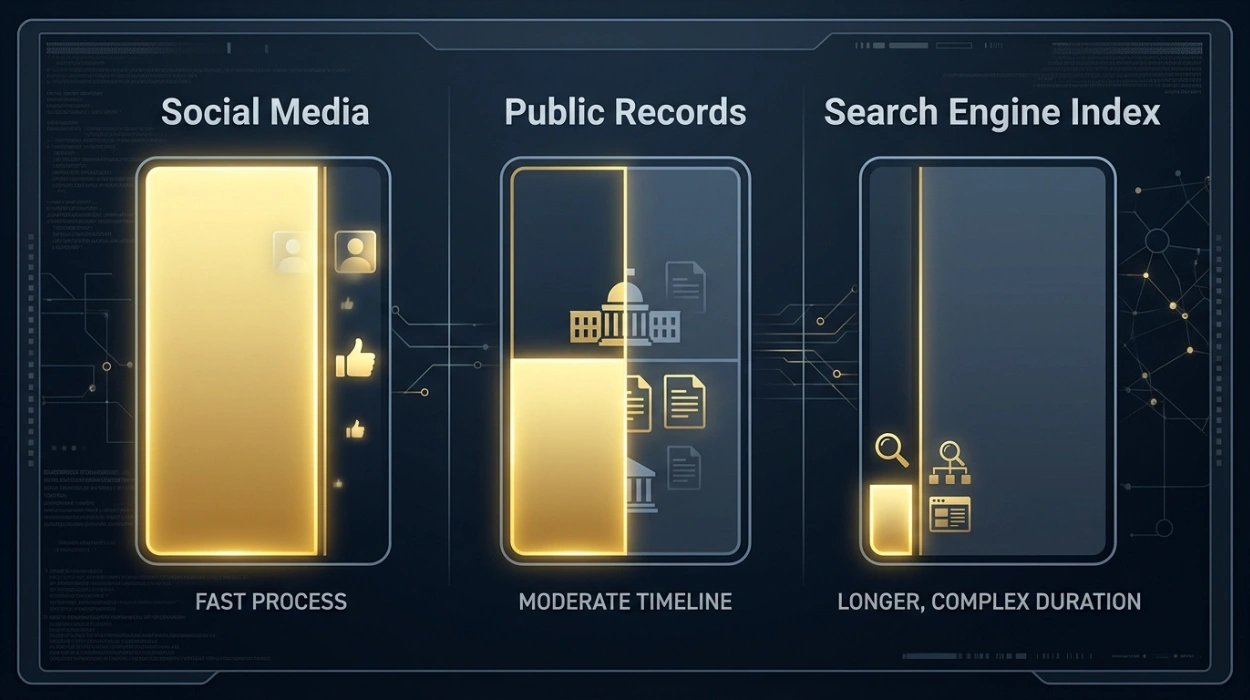How Long Personal Information Removal Takes Depending on the Source