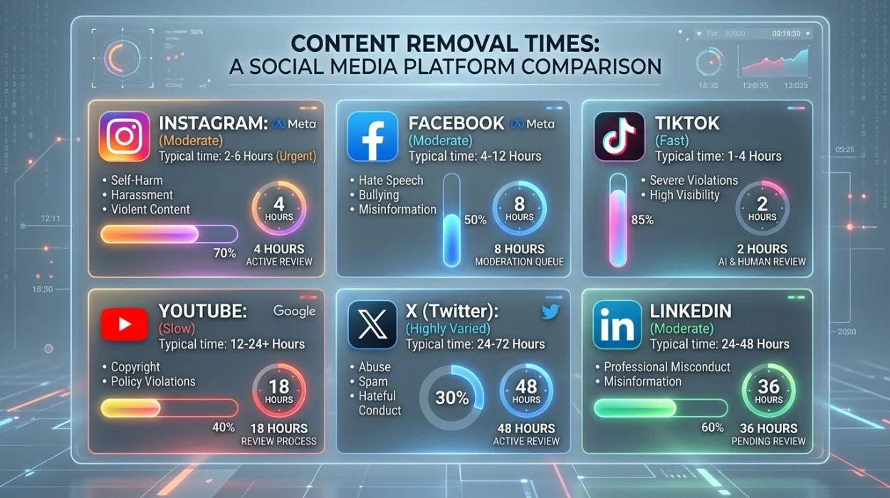How Long Social Media Content Removal Takes by Platform