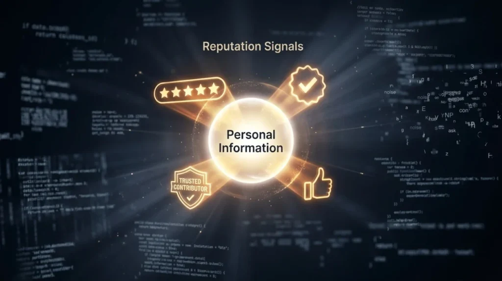 How do reputation signals influence the impact of personal information?