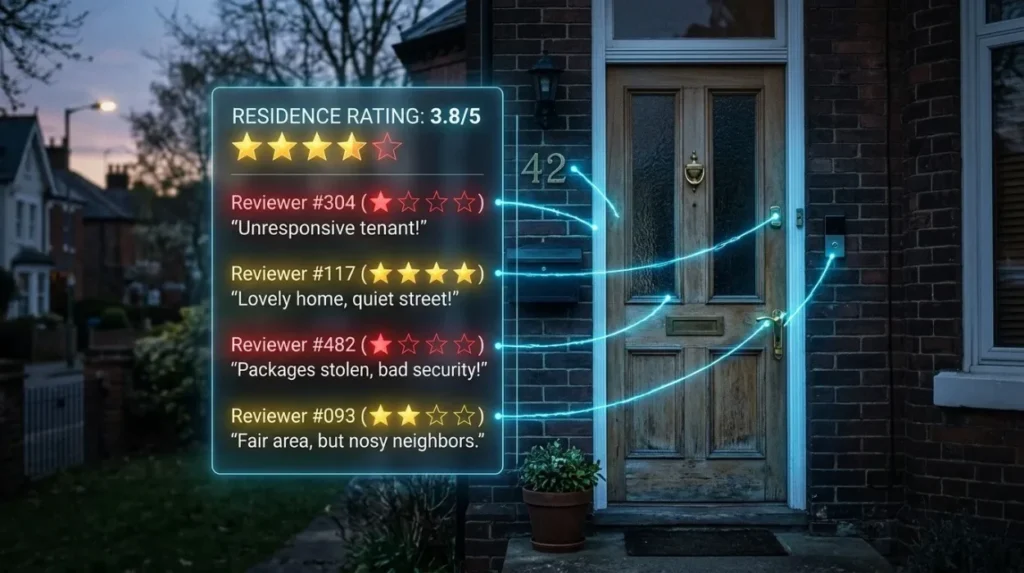 How do reviews influence the reputation of a sole trader with an exposed address?