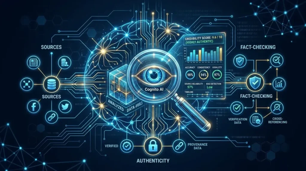 How do search engines evaluate the credibility of information?
