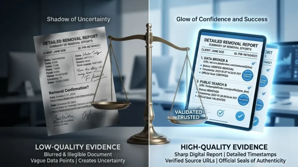 How does evidence quality affect the comparison between providers?