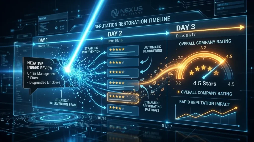 How quickly can an Indeed review removal strategy produce an impact?
