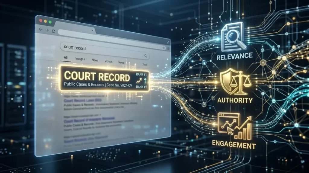 How Do Search Ranking Signals Influence the Visibility of Court Records?
