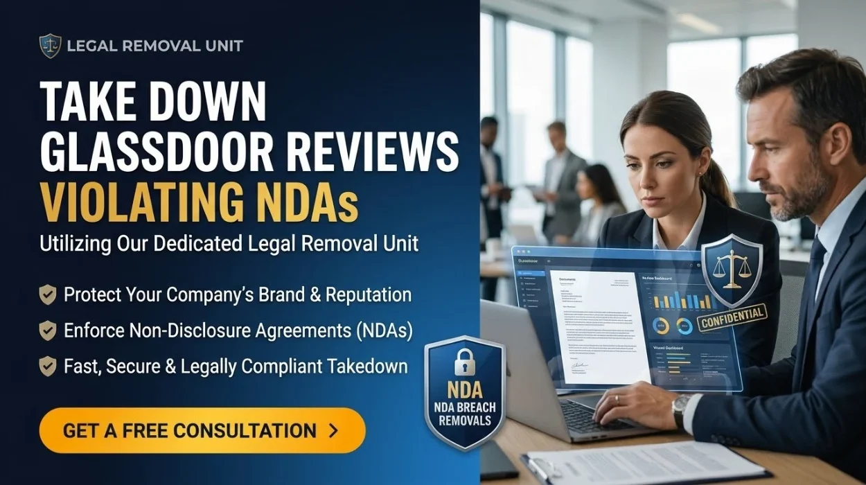 Take Down Glassdoor Reviews Violating NDAs Using Our Legal Removal Unit